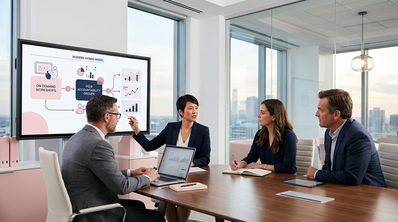 Bridging the Gap: Hybrid Models Combining On-Demand Workshops With Peer Accountability