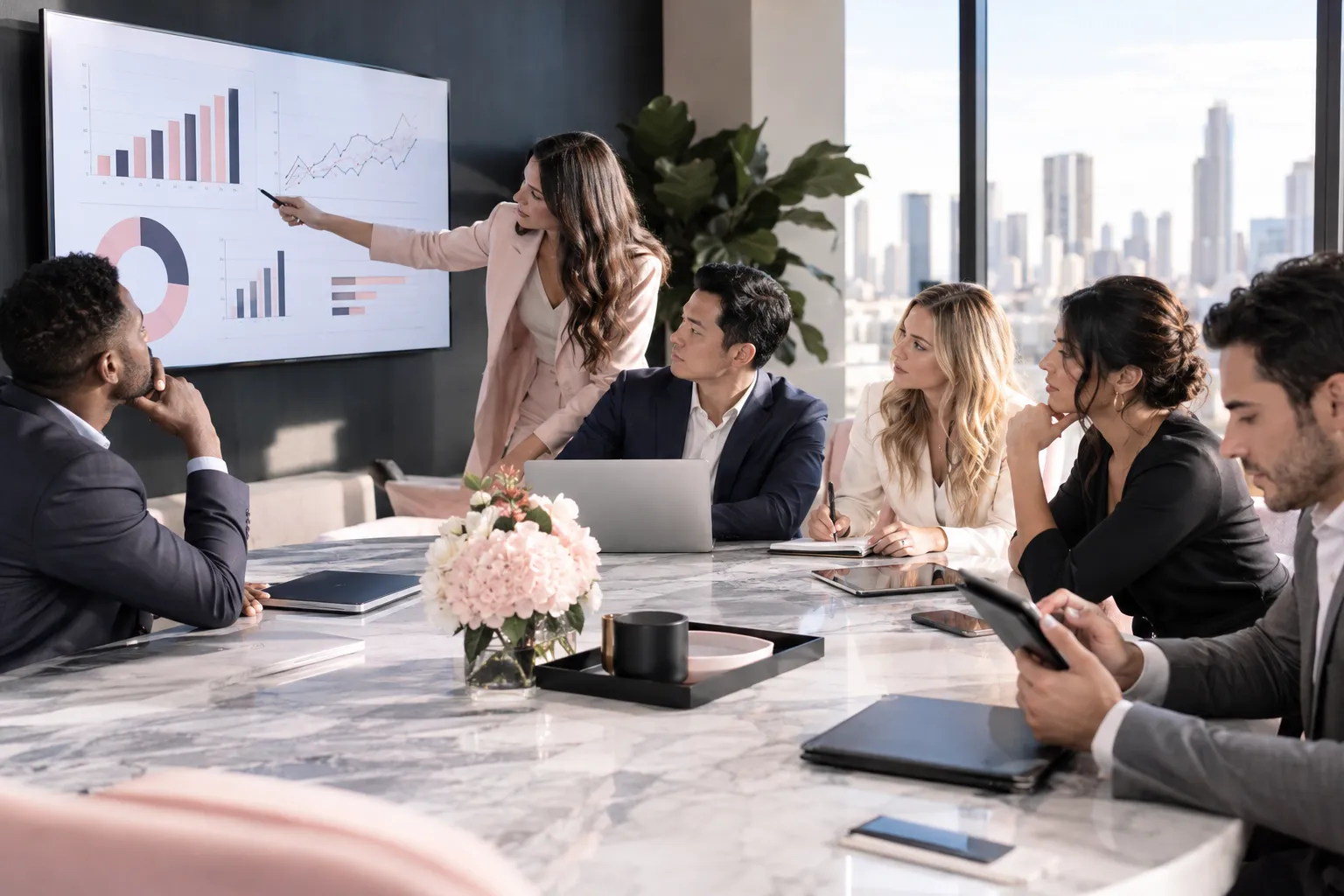 Professional business team collaborating on Amazon FBA cost comparison strategy